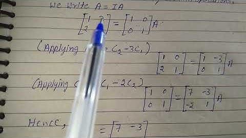 By using elementary operations, find the inverse of the matrix A = [R1  1  3 :R2  2  7] .