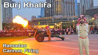 Dubai Ramadan 2024 | Canon Fires Everyday to Signal Iftar Time | Downtown BurjKhalifa [4K]