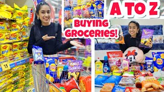 Buying A to Z Letter Groceries!!!💕😱🛍 | Riya's Amazing World