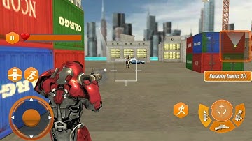 Robot fight  and flying school Bus game _ Flying school bus robot :Hero robot games