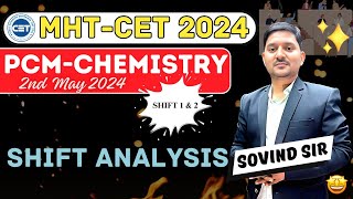 Chemistry (PCM) Shift Analysis 1 & 2 | 2nd May 2024 | Chemistry | Sovind Sir | Best YT Chemistry