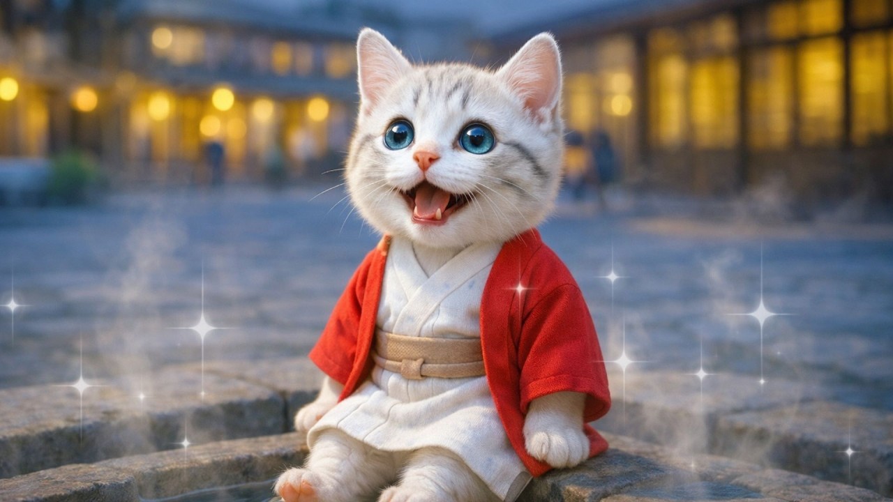 Трудолюбивая кошка Сора 🐱♨️ — Один день из жизни Соры: расслабляющее и веселое путешествие! 