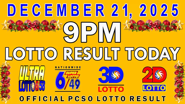 9pm Lotto Result Today PCSO December 21 2025