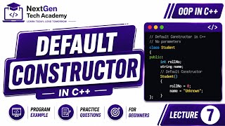 Default Constructor in C++ | OOP in C++ for Beginners | Lecture 7 (Urdu)