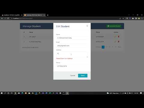 PHP CRUD Operations with MySQL Database and Bootstrap 4