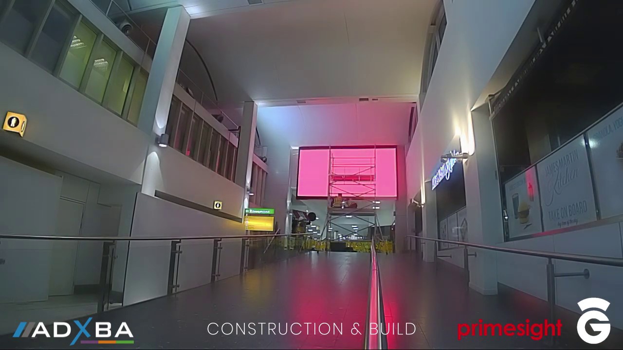 Installing Glasgow Airport's new landmark Departures Digital Screen