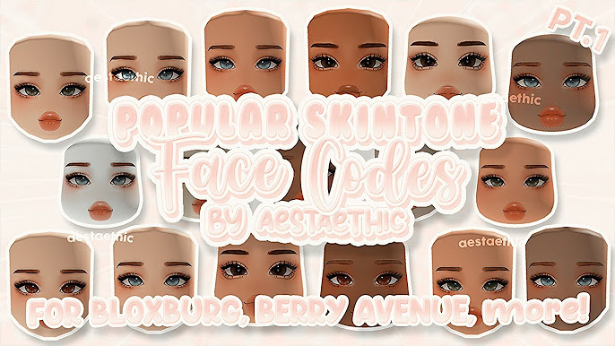 SKIN TONE - BLANK HEAD - 3D FACE CODES for bloxburg & berry avenue