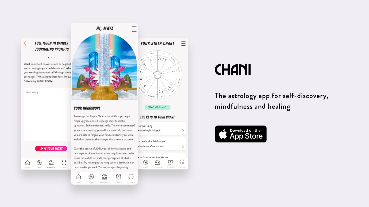 The CHANI app astrology and mindfulness YouTube