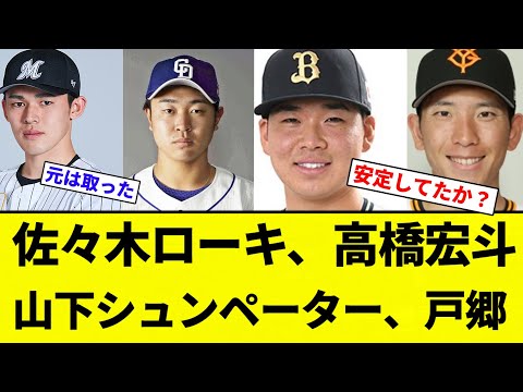 【共通点は?】佐々木ローキ、高橋宏斗、山下シュンペーター、戸郷【プロ野球反応集】【2chスレ】【なんG】