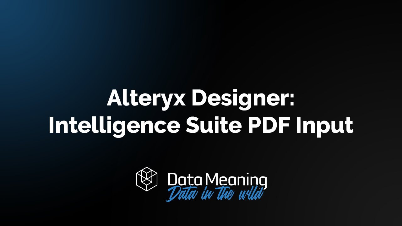 How to Use PDF Input Tool in Alteryx Intelligence Suite