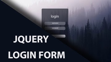 Animated Login Form Using HTML & CSS & JQurey