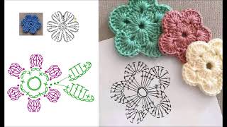 Простые цветочные мотивы крючком схемы для вязания/ Amazing crochet flower motifs Free patterns
