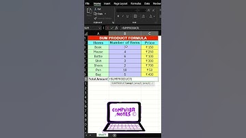 Excel: Sum Product Formula #excel #exceltips #exceltricks