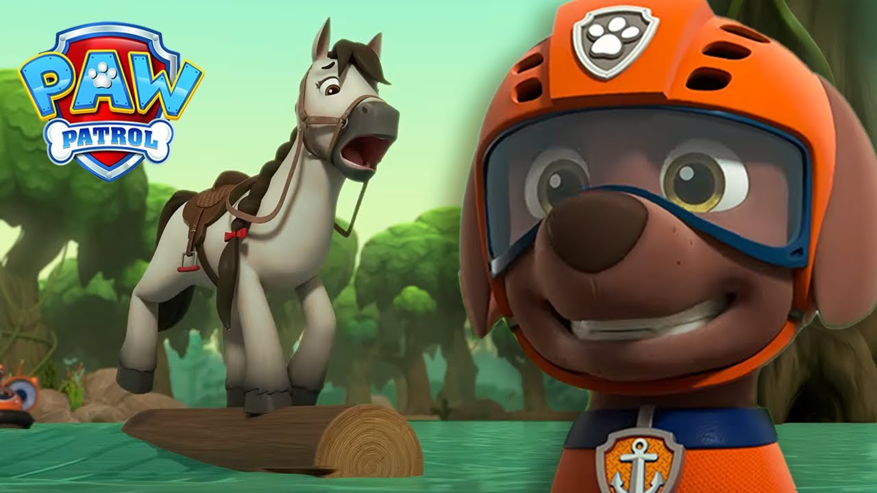Zuma redder en ponni fra elvestrykene! | På Norsk | Paw Patrol