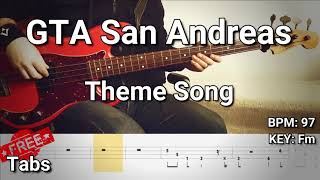 GTA San Andreas Theme Song (Bass Cover) Tabs screenshot 4