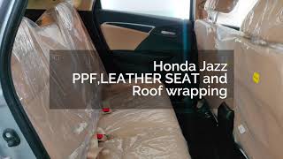Honda jazz Full PPF protection and roof wrap with some customer interior leather work by Gloss Auto screenshot 5