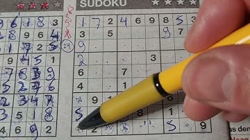 (#5863) Friday Four Stars Sudoku puzzle. Bonus Extra edition. 01-27-2023 Extra part 2 of 4