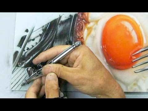 Airbrush Drawing エアブラシアート 嗚呼 目玉焼き Youtube