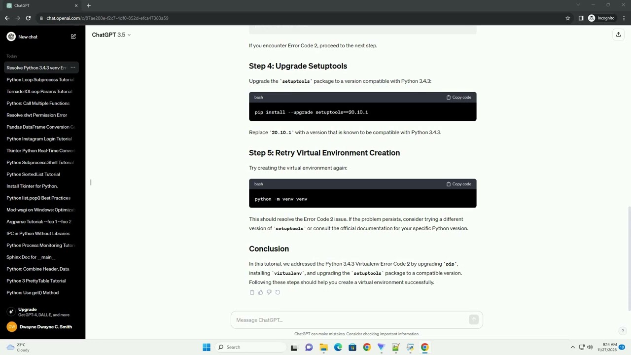 Python 3 4 3 virtualenv error code 2