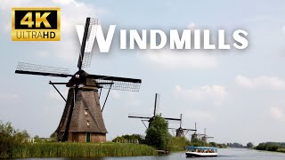 Windmills at Kinderdijk 4k in Holland The Historic Windmills