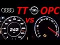 Opel Astra OPC H vs AUDI TT 2.0 - 0-200 Km/h Acceleration Sound Onboard Autobahn compare
