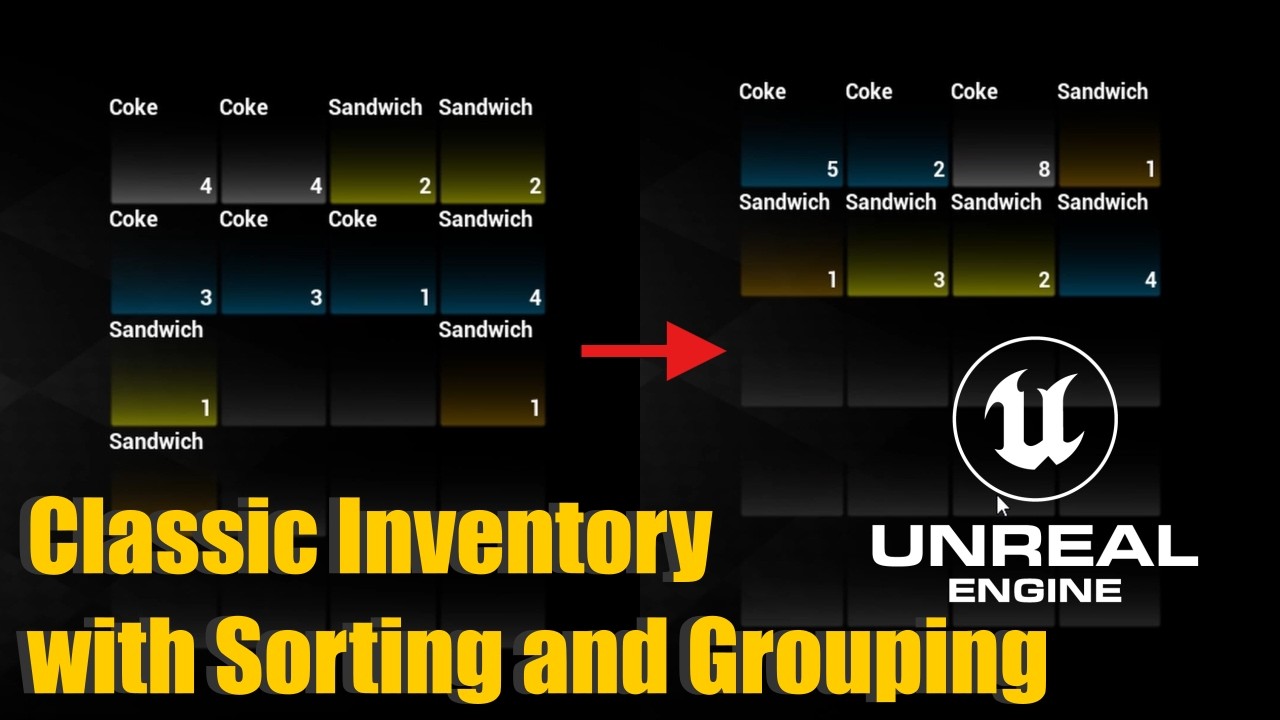 Classic Inventory with Sorting and Grouping. UE 5.7, Patreon