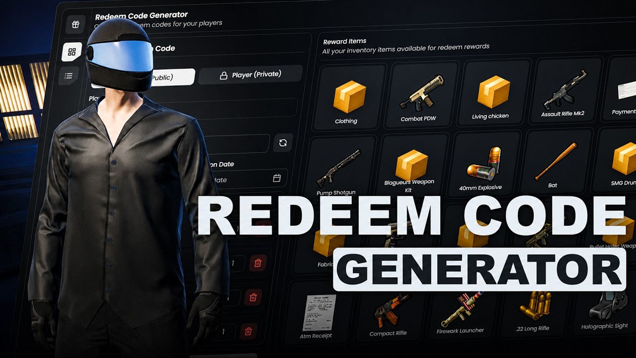 [Redeem Code Generator V2] ESX QBCore Qbox {OPEN-SOURCE} video