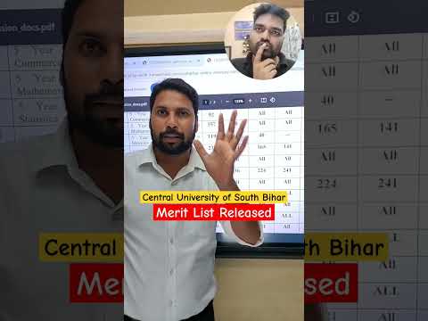 Central University Of South Bihar Cuet Merit List Released