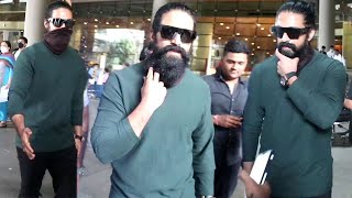 KGF 2 ROCKSTAR Yash Grand Entry @ Mumbai Airport Snapped By Media