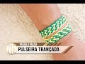 Pulseira Trançada verde e amarelo - passo a passo