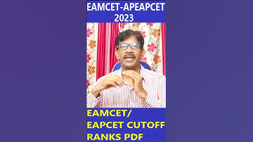 Cutoff ranks pdf | Journey with Joga Rao | EAMCET- APEAPCET-2023 | Short-1|