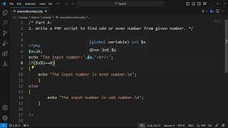 PHP script to find whether a given number is an even or odd.
