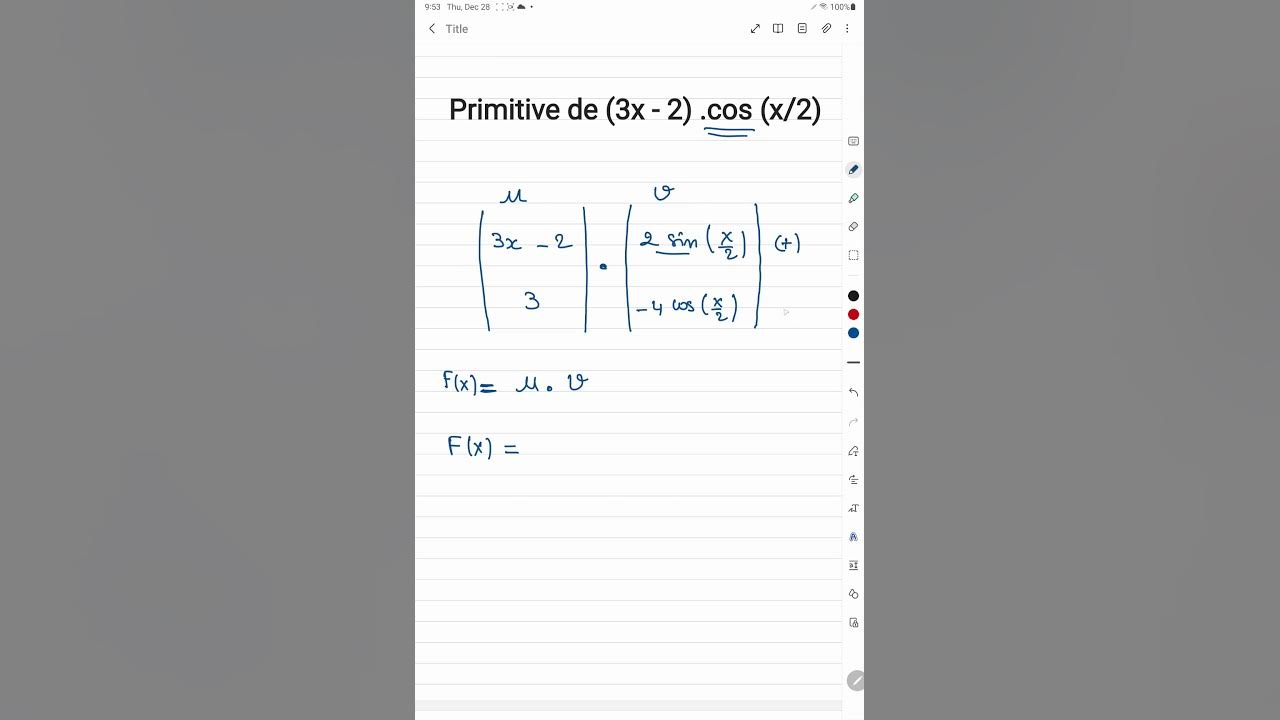Primitive de (2x3) . cos x YouTube