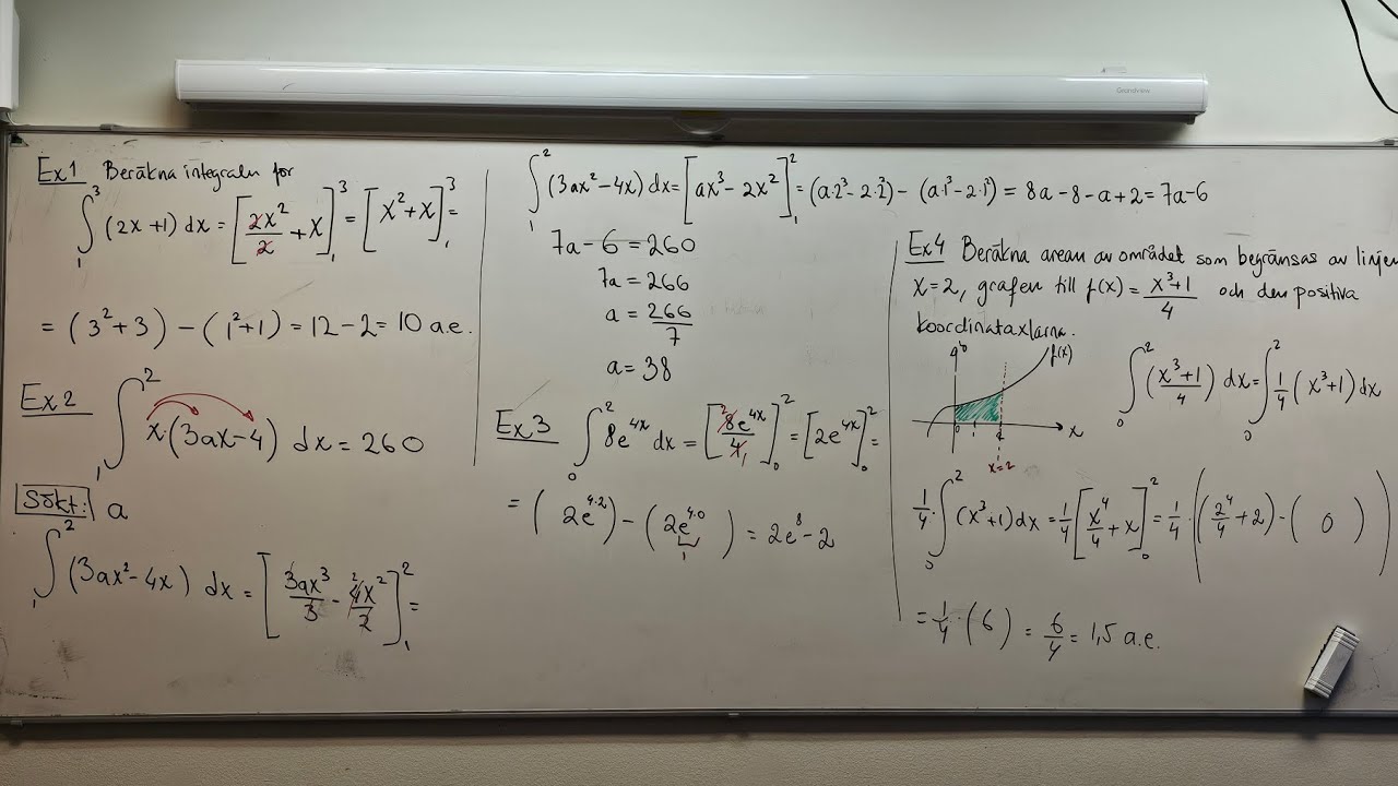 Matematik 3b Integraler exempel på C-nivå. - YouTube