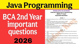 Internet using Java programming important questions || BCA 2nd Year Java programming imp questions  Wealth