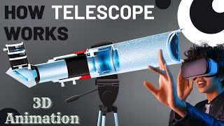 How Telescope Works ??| (3D animation) #telescope #science #how #physics #3d #explore #universe