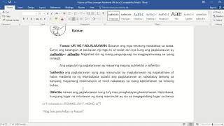 Modyul 2.1 (PAGSULAT SA FILIPINO SA PILING LARANGAN) Grade 12 Modyul 2.1 (PAGSULAT SA FILIPINO SA PILING LARANGAN) Grade 12