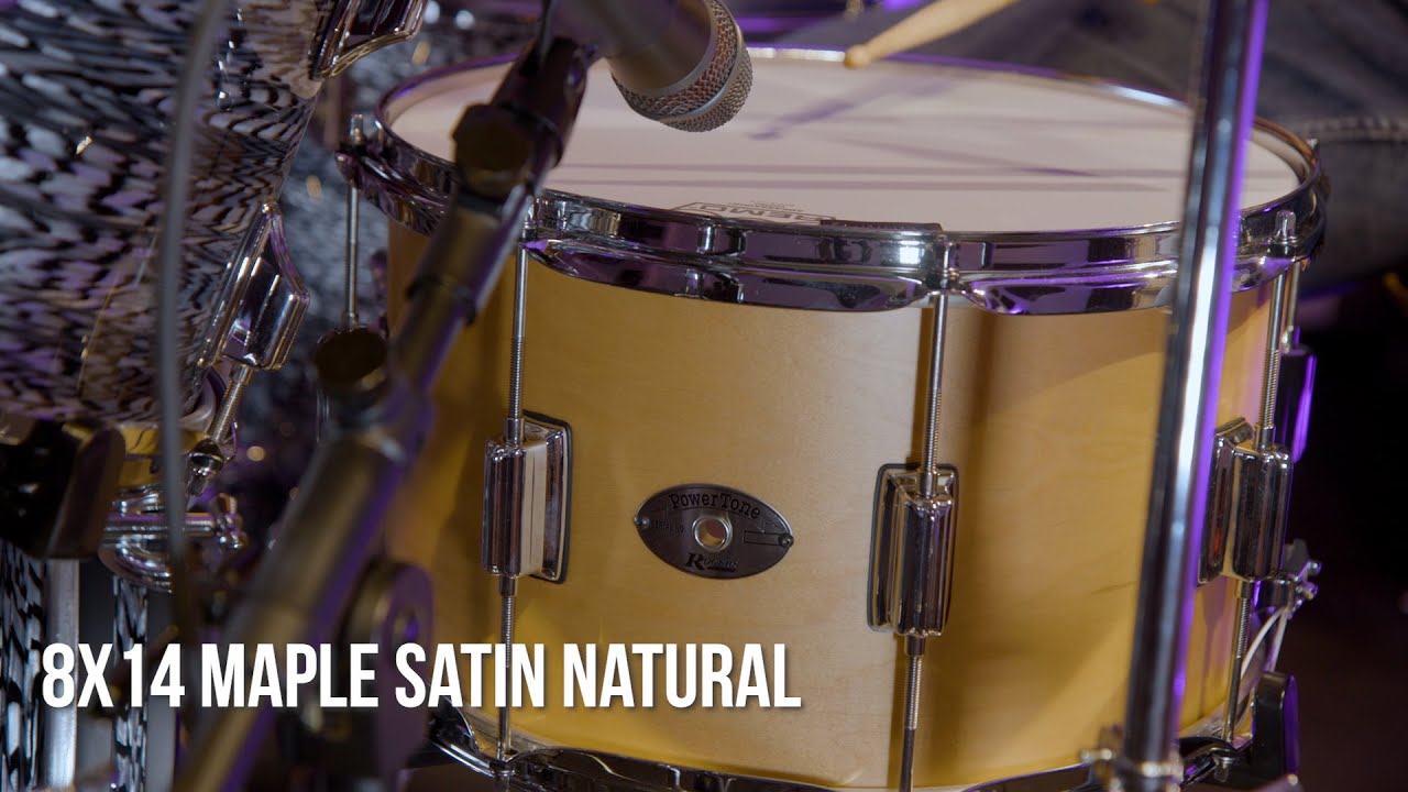 Rogers Drums USA | PowerTone Wood Shell Snare Drum – Satin Natural