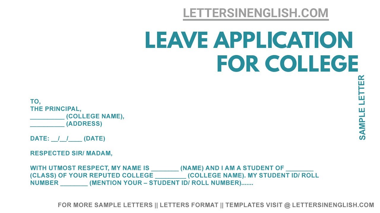 sample leave application letter