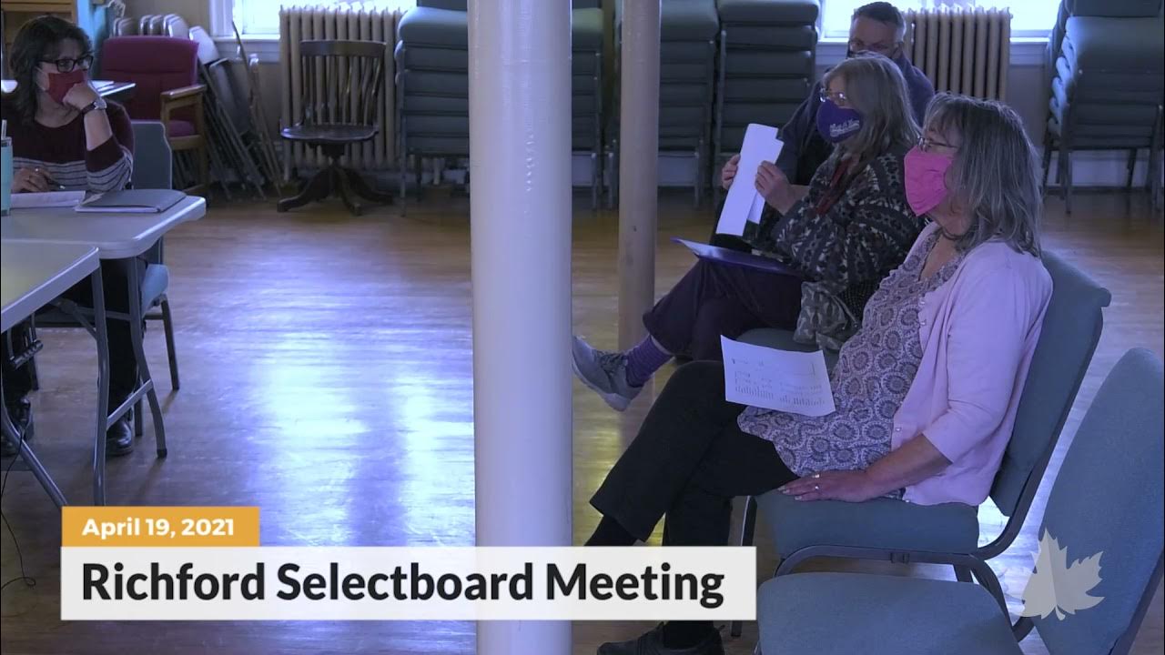 Richford Selectboard 04/19/2021 YouTube