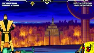 MUGEN: Scorpion & Shao Kahn vs Spongebob & Squidward