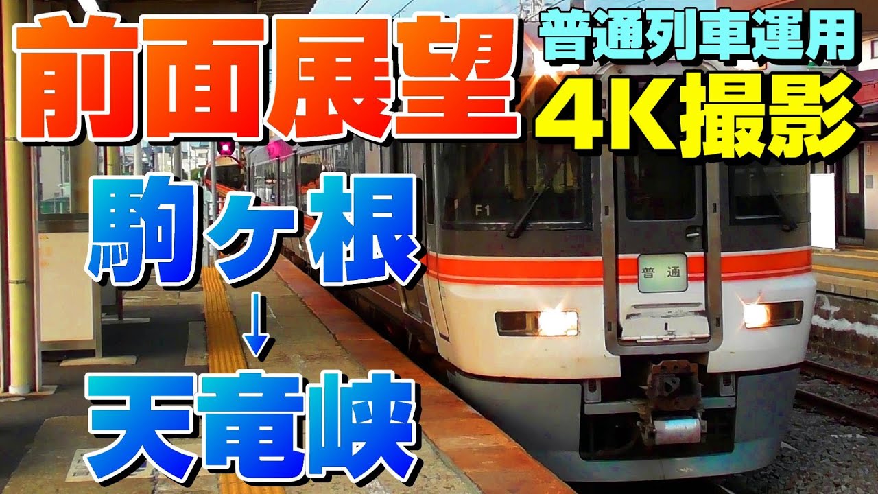 【前面展望】飯田線！373系の乗り得列車！普通天竜峡行き！(駒ヶ根→天竜峡)