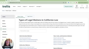 Trellis | Common motion types and legal issues in state trial courts explained | Watch and Learn