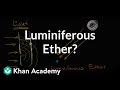 Light and the luminiferous ether | Special relativity | Physics | Khan Academy