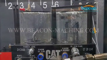 Testing HEUI function of BC-CR825 common rail injector pump test bench.