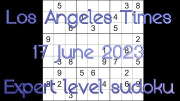 Sudoku solution – Los Angeles Times sudoku 17 June 2023 Expert level