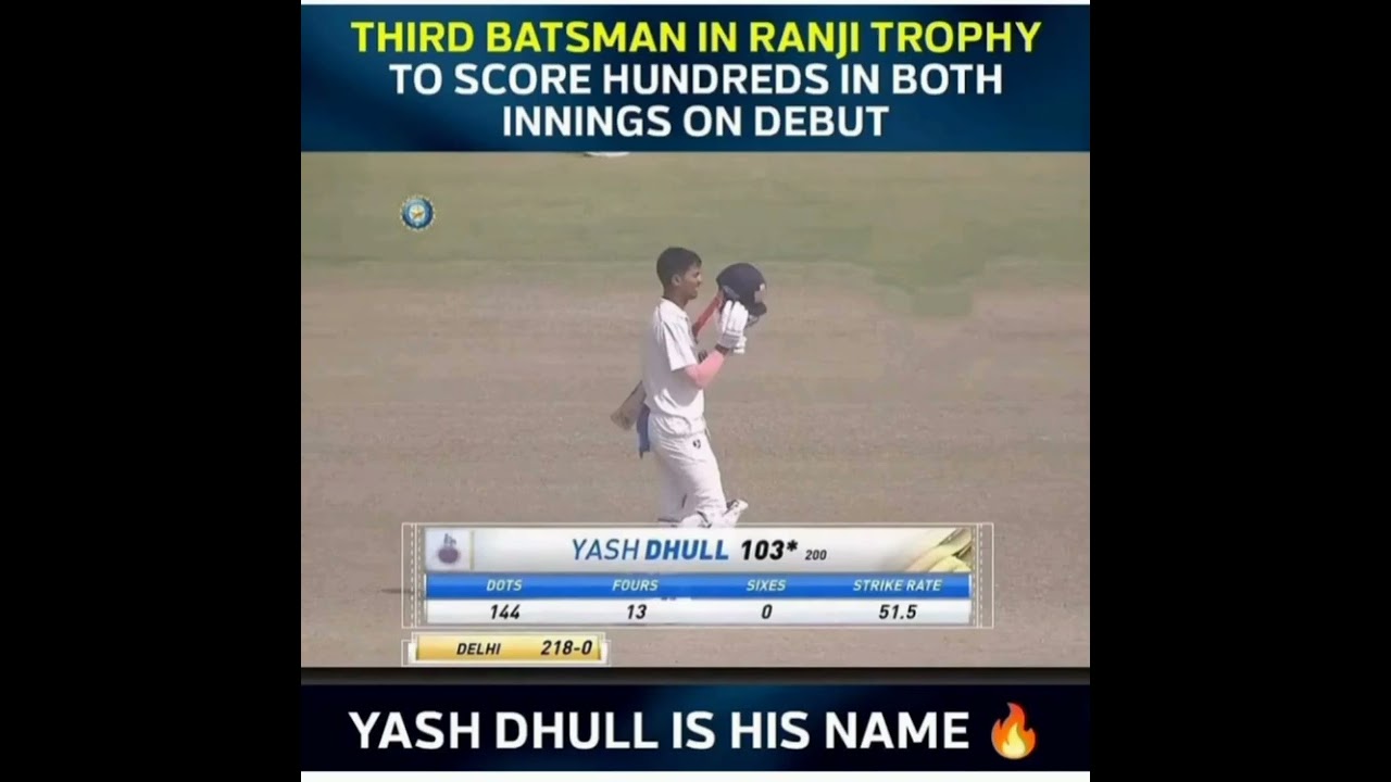 Yash dhull two hundreds in two consecutive innings??