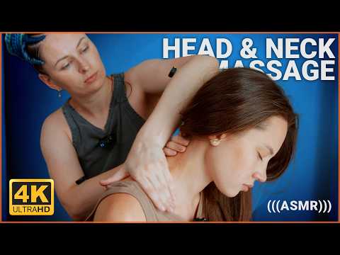 ASMR Relaxing Head Massage with Soft Whispering 💤 Anna & Sandra