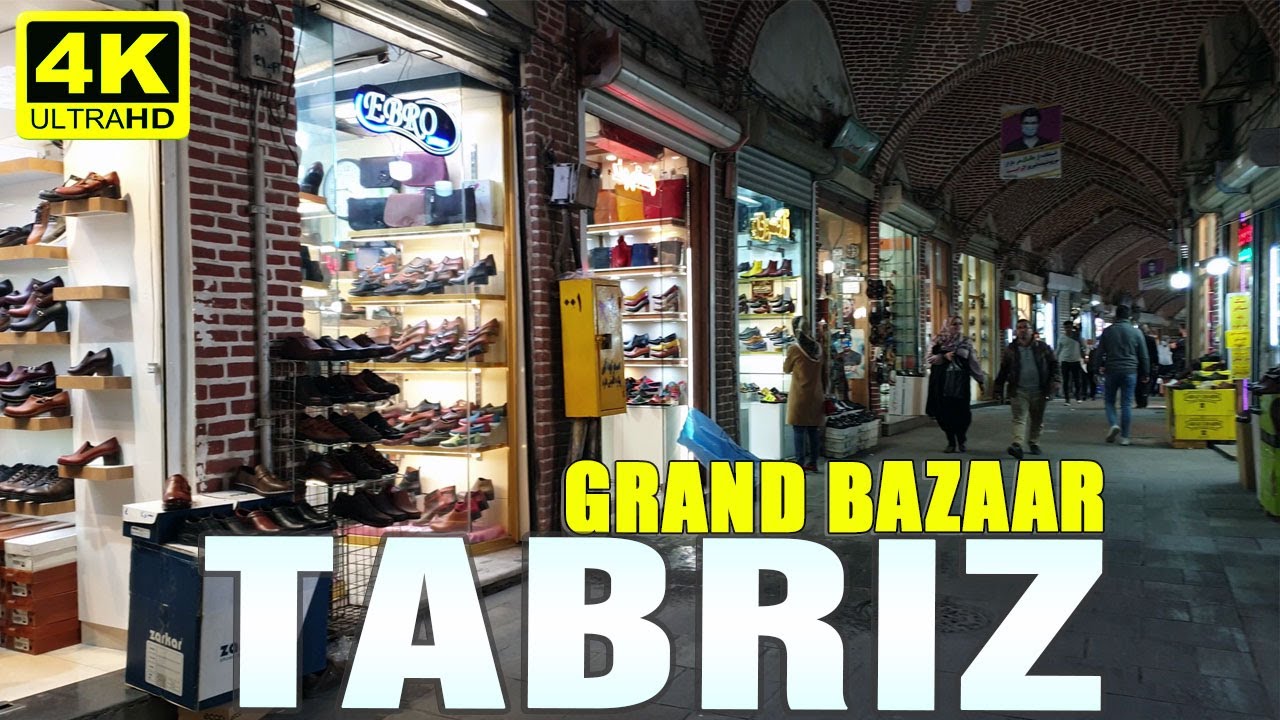 TABRIZ WALK TOUR 🇮🇷 GRAND BAZAAR SHOES BAZAAR 4K UHD IRAN 2021