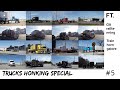 Trucks honking for 3 minutes straight #5 (Peterbilt & Train horn galore!!)